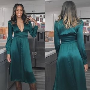 Reformation Nicola Dress Emerald Green
